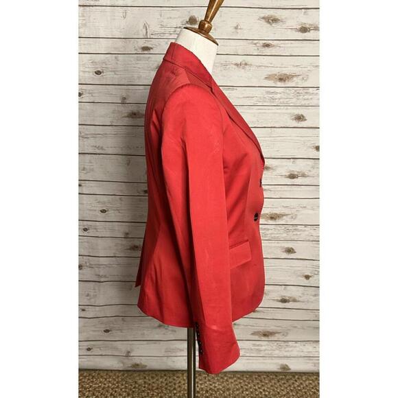 Barbour red corpcore business chic long sleeve single-breasted blazer Size 8 - Picture 4 of 8